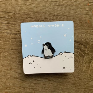Glitter penguin hard enamel pin