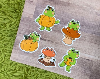 Fall frogs sticker pack