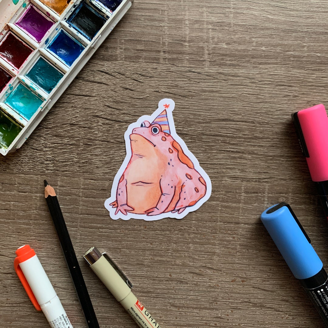 Toad Panic Sticker Grumpy Toad Waterproof Vinyl Sticker - Etsy