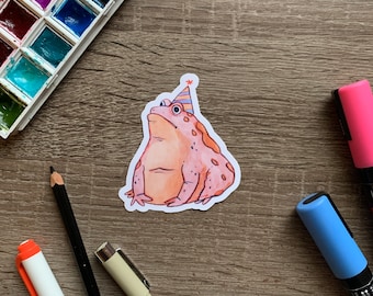 Grumpy toad  waterproof vinyl sticker