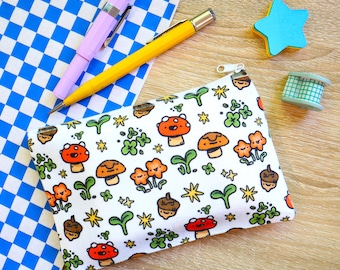 forest friends canvas pouch