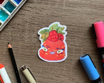 Strawberry cutie waterproof vinyl sticker