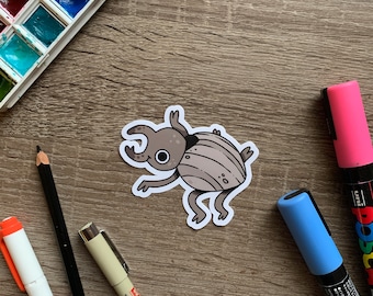 Rhino beetle waterproof vinyl sticker