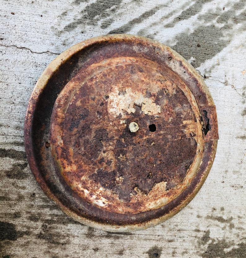 Vintage Waffle Iron Metal Art Supply Rusty Metal Parts Etsy