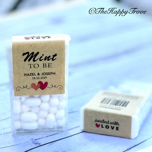 Mint To Be Tic Tac  favour labels, wedding favour, Tic Tac Stickers, rustic, kraft brown paper