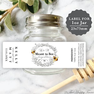 Meant to Bee vintage inspired stickers for 1 oz honey favours