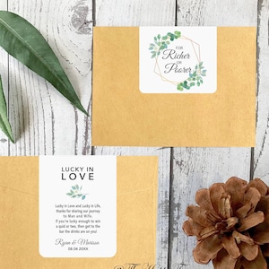 Enveloppes pour billets de loterie-Feuillage de verdure, autocollants pour cadeaux qui grattent, G02