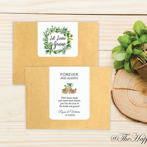 Let Love Grow Seed Bags: Kraft Wedding Favors