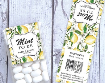 Lemon Tic Tac Favor Labels: Wedding & Bridal Shower