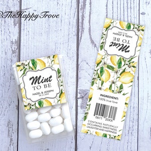 Lemon Themed Tic Tac  favour labels, wedding favour, bridal shower favour, L01