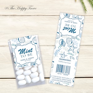 Beach Themed Tic Tac  favour labels, wedding favour, bridal shower favour, baby shower favour C01