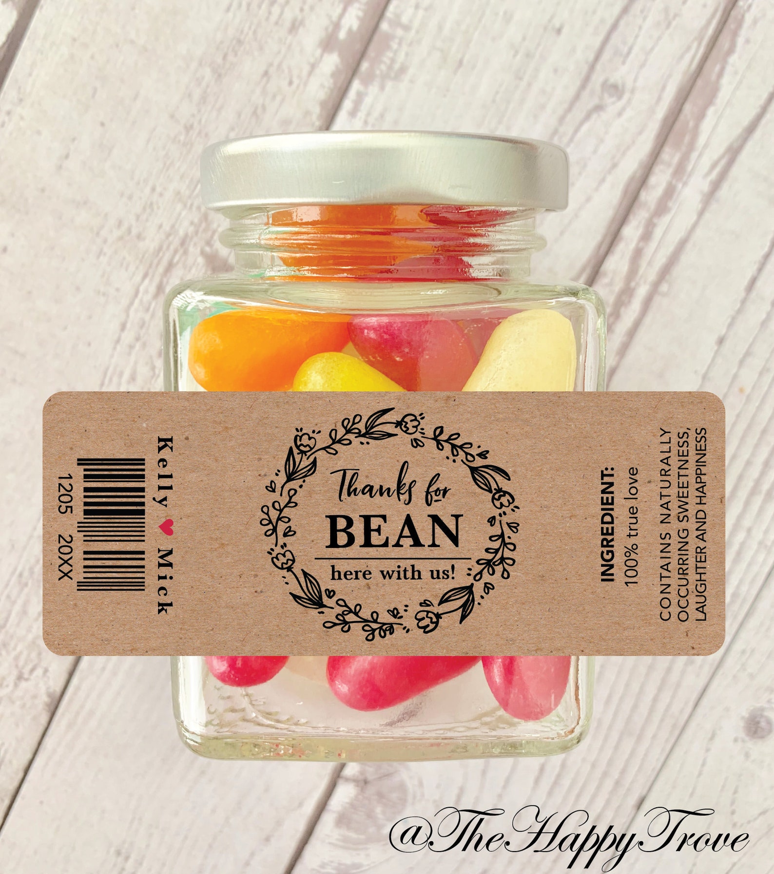 Thanks for BEAN Here With Us Kraft Brown Rustic Stickers Etsy