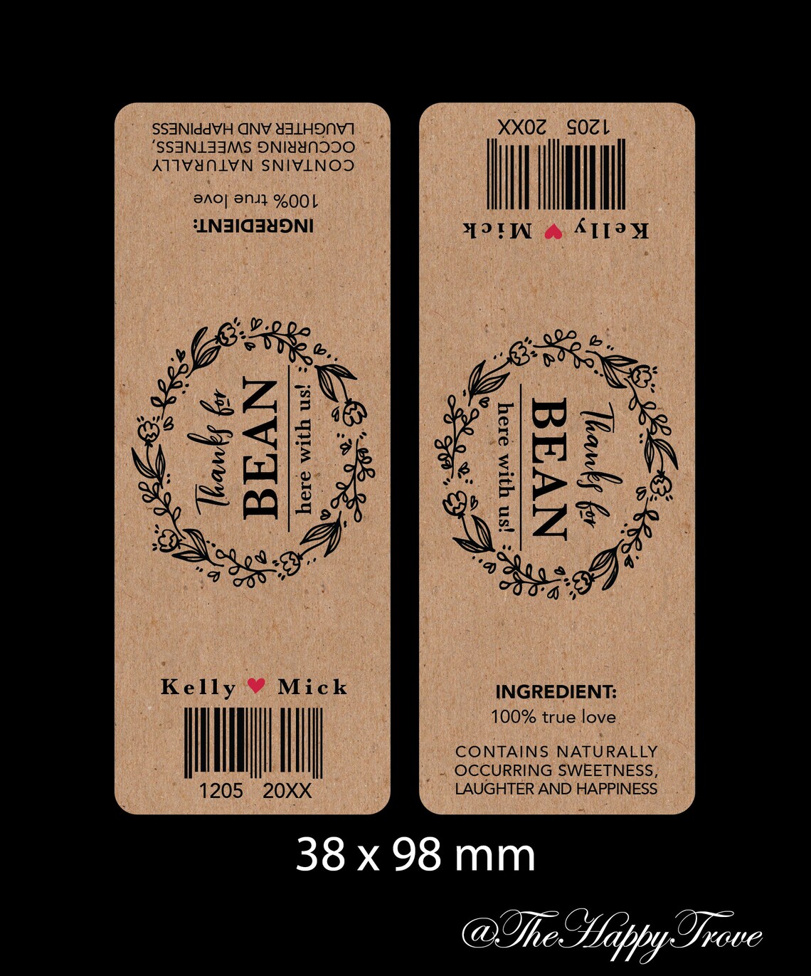 Thanks for BEAN Here With Us Kraft Brown Rustic Stickers Etsy