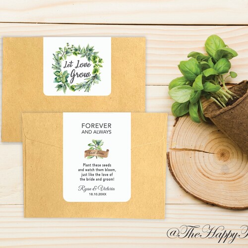 Sacs de graines Let Love Grow : cadeaux de mariage Kraft