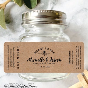 Autocollants rustiques bruns kraft destinés aux abeilles pour des faveurs de miel, autocollants personnalisés, cadeaux de mariage, douche nuptiale