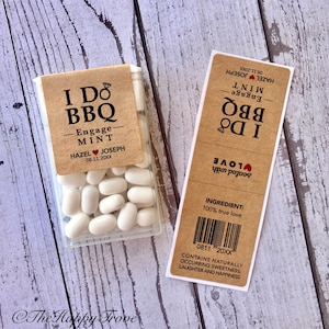 I Do BBQ engageMint Tic Tac  favour labels, wedding favour, Tic Tac Stickers, rustic, kraft brown paper