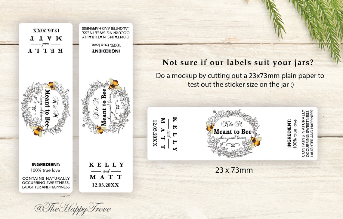 Meant to Bee Vintage Inspired Stickers for 1 Oz Honey Favours - Etsy