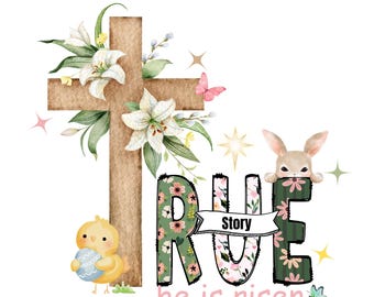He is Risen Easter PNG: Christian Bible Verse (Digital Download)