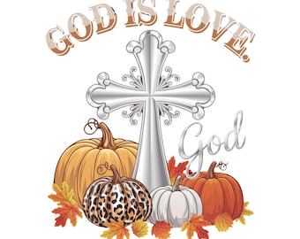 God is Love Cross PNG: Christian Bible Verse Clipart (Digital Download)