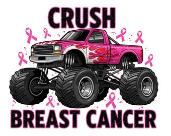 Crush Brustkrebs PNG, Monster Truck PNG, Im Oktober tragen wir Pink, Tackle Cancer Zitat Png, Brustkrebs-Überlebender