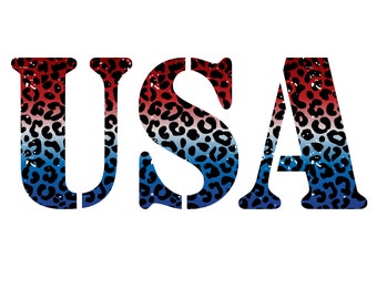 Leopard USA Flag PNG SVG: 4th of July Sublimation (Digital Download)