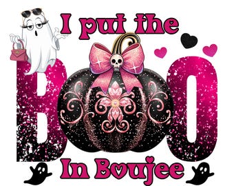 Boujee Halloween PNG: Spooky Pumpkin Design (Digital Download