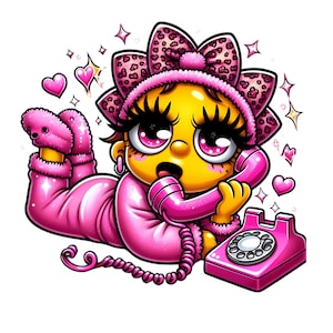 Funny cartoon Girl on phone png, Talking On The Phone Clipart, Funny Girl Clipart, funny girl on phone Digital print, Kids Illustrations,