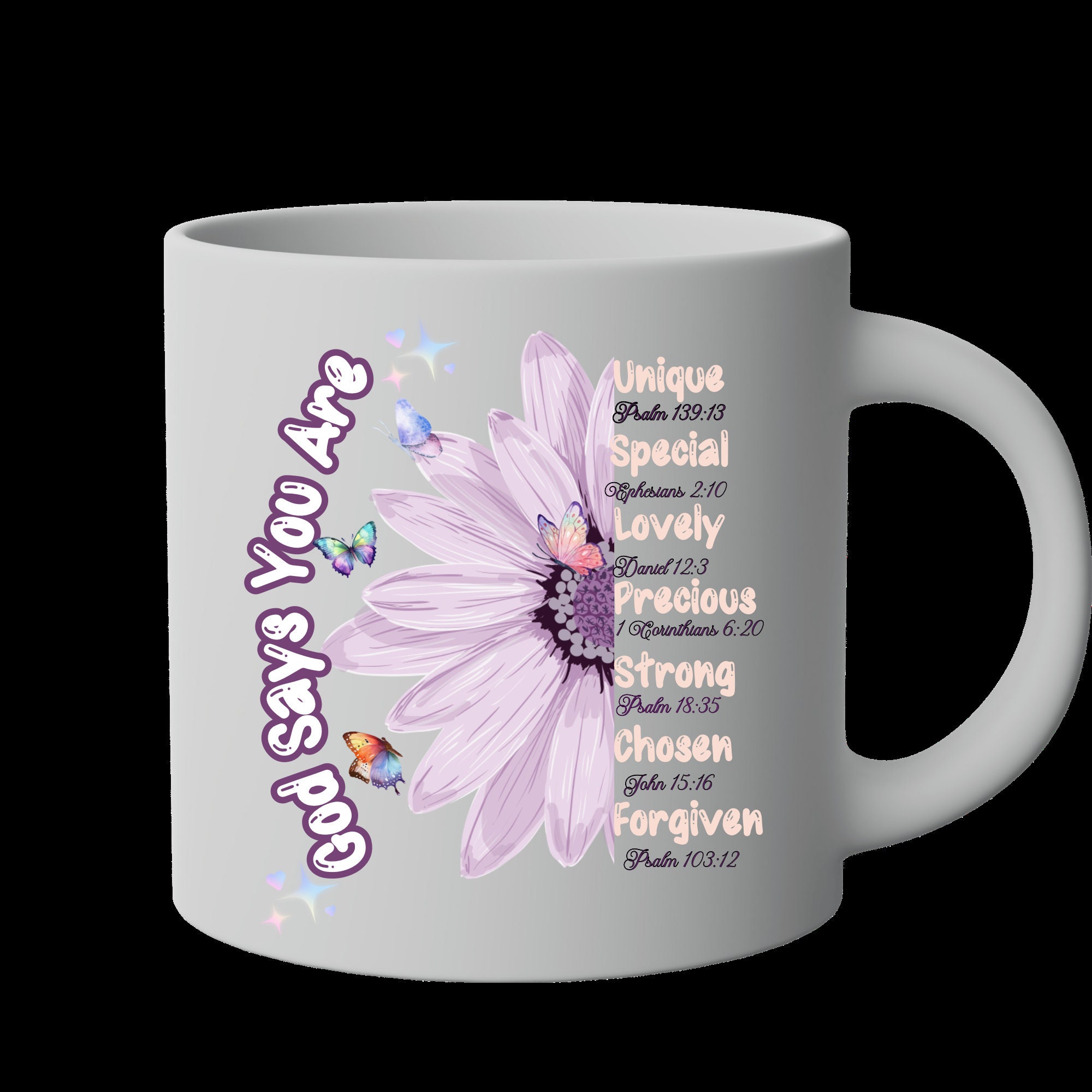 God Says You Are PNG, Floral Butterfly Christian Bible Verse (digital ...