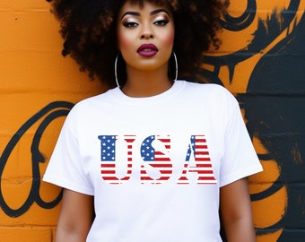 Retro USA Flag PNG SVG: 4th of July Sublimation (Digital Download)