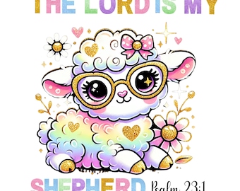 Easter Lamb Png: Christian Art, Lord is my Shepherd (Digital Download)