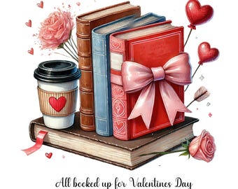 Book Lover Valentine PNG: Floral Teacher Shirt Design (Digital Download)