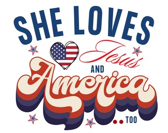 Patriotic Christian 4th of July PNG: Jesus & America Sublimation Design