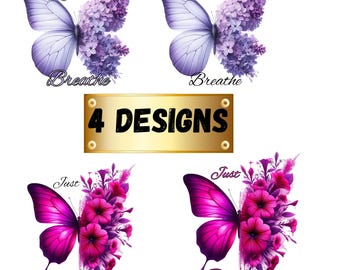 Floral Butterfly PNG: Inspirational Design, Spring Digital Image (Digital Download)