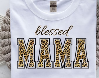 Blessed Mama Leopard PNG, Cheetah Print Mama Graphic, Trendy Mom Sublimation Design, Mama Shirt PNG, Faith digitale download, Christian png