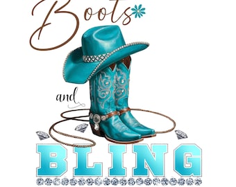 Cowgirllaarzen en bling, png: westers grafisch ontwerp (digitale download)