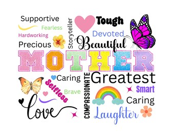 Mama Collage PNG: Mother's Day Sublimation Design (Digital Download)