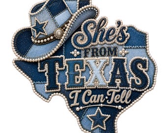 She's from Texas I Can Tell Denim PNG, She's From Texas clipart, Texas PNG, western png, cowboylaarzen png, Texas kiezen, collage, cowgirl