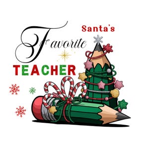 Professeur de Noël Png, conception de professeur préférée du père Noël, cadeau drôle de professeur, professeur de Noël PNG, Noël sublimation conception numérique Png