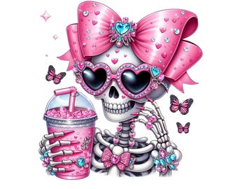 Boujee Skeleton Mama PNG: Sarkastisk design med iskaffe (digital nedladdning)