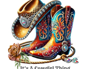 Bling cowgirl-laarzen PNG: westernafbeeldingen downloaden