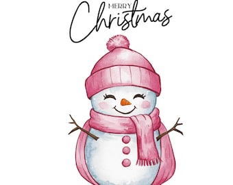 Vintage Christmas Snowman PNG: Retro Holiday Illustration (Digital Download)