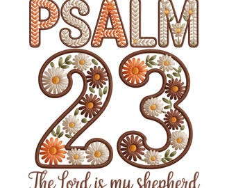Psalm 23 PNG, The Lord Is My Shepherd PNG, Bible Verse Christian Sublimation, Retro Fall Faith Digital Download, Psalm 23 Embroidery File