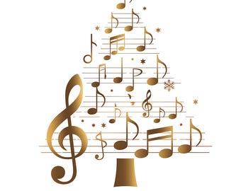 Music Note Christmas Tree PNG: Musician Gift, Shirt Design (Digital Download)