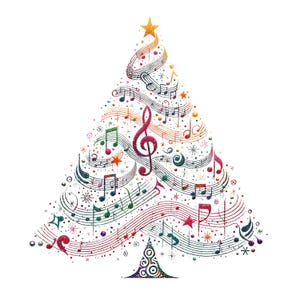 Árbol de Navidad con música png, sudadera con música, árbol con notas musicales, regalo de Navidad para amantes de la música, regalo para madres músicos, camiseta con vibraciones navideñas