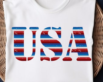 Distressed USA Flag PNG SVG: Retro 4th of July Design (Digital Download)