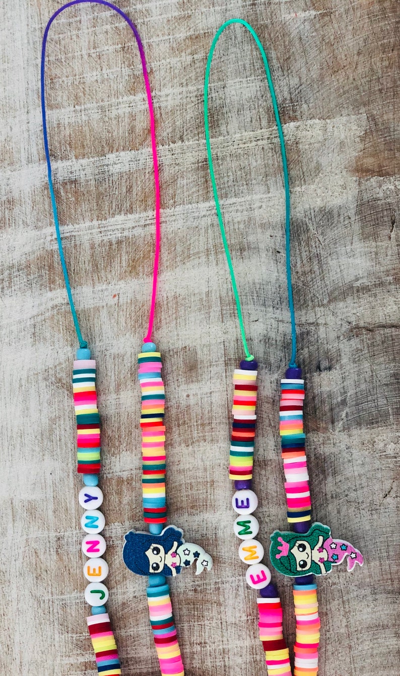 Personalize| Kids names Necklace Lanyard Mermaid Back to school Kids Mask Chains Mask Holders| Face Mask Holder Chains