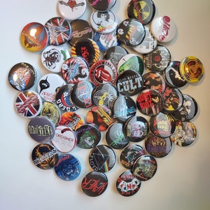 Lot of Five (5) Music Band Pins Buttons Mystery Lot