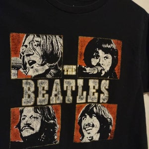 The Beatles Retro Quad Cube Portrait Tee Shirt Medium
