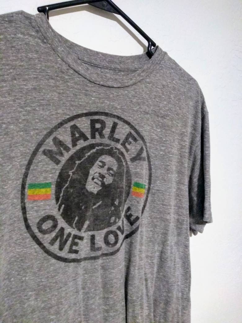 Donna T-SHIRT-BOBBI VINTAGE JAMAICA REGGAE Weed Bob Marley Nero-S M L XL 
