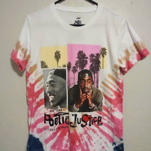 Tie Dye Tupac Shakur Poetic Justice 2Pac Tee Shirt Women&#39;s Medium